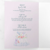 Alice in Wonderland Wedding Drieluik Uitnodiging (Binnenzijde eerst)