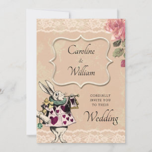 Alice in Wonderland Wedding Invitation Kaart