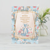  Alice in Wonderland Wedding Kaart (Staand voorkant)