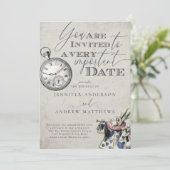 Alice in Wonderland Wedding Kaart (Staand voorkant)