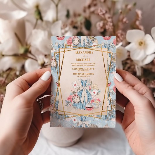 Alice in Wonderland Wedding Kaart
