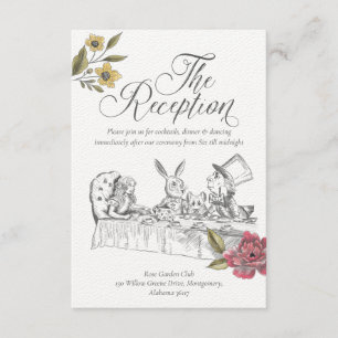 Alice in Wonderland Wedding Reception Informatiekaartje