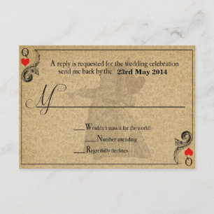 Alice in Wonderland Wedding RSVP-kaart RSVP Kaartje