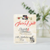 Alice in Wonderland Wedding Save the Date Kaart (Staand voorkant)