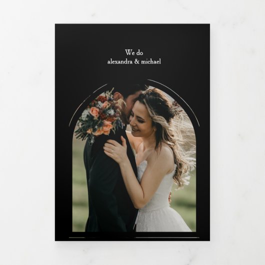 Alice in Wonderland Wedding Tri-Fold Uitnodiging (Cover)