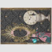 Alice in Wonderland Whimsical Clock Tissuepapier (Voorkant)