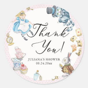 Alice in Wonderland Whimsical Douche Ronde Sticker