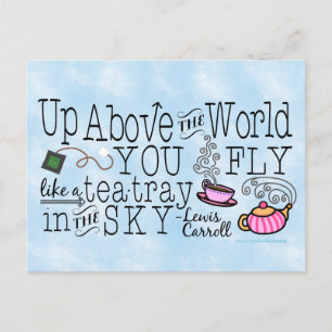 Alice in Wonderland Whimsical Tea Carroll Quote Briefkaart