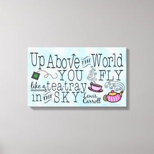 Alice in Wonderland Whimsical Tea Carroll Quote Canvas Afdruk