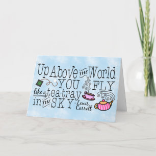 Alice in Wonderland Whimsical Tea Carroll Quote Kaart