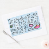 Alice in Wonderland Whimsical Tea Carroll Quote Rechthoekige Sticker (Envelop)
