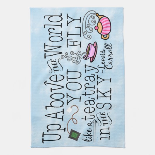 Alice in Wonderland Whimsical Tea Carroll Quote Theedoek (Verticaal)
