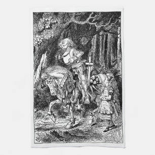  Alice in Wonderland White Knight op Paard Theedoek