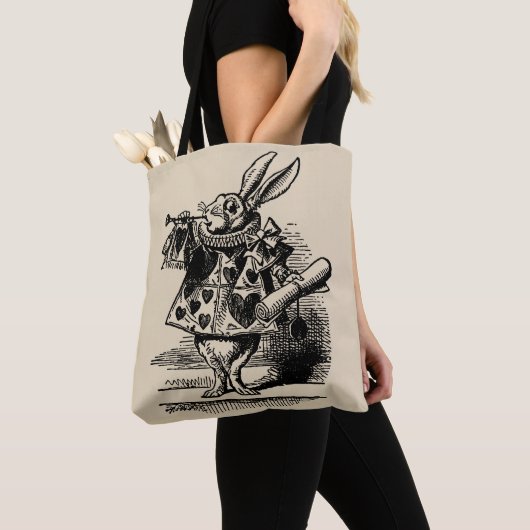 Alice in Wonderland White Rabbit als Herald Draagtas (Dichtbij)