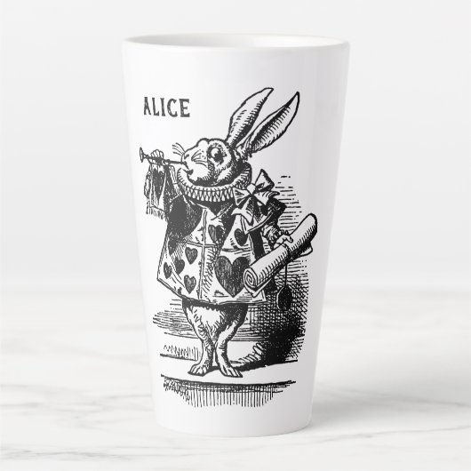 Alice in Wonderland White Rabbit als Herald Latte Mok (Voorkant)
