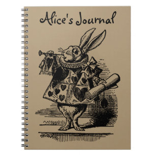 Alice in Wonderland White Rabbit als Herald Notitieboek