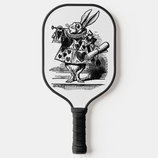 Alice in Wonderland White Rabbit als Herald Pickleball Paddle (Voorkant)