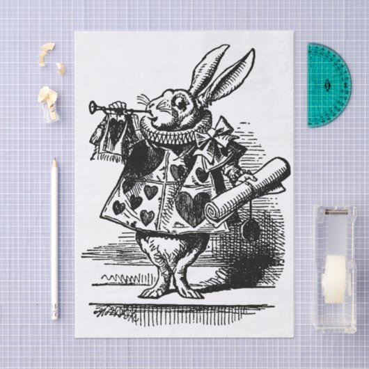Alice in Wonderland White Rabbit als Herald Tissuepapier (Craft)