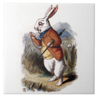 Alice in Wonderland White Rabbit Art Tile Trivet Tegeltje