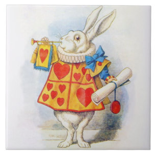 Alice in Wonderland White Rabbit Art Tile Trivet Tegeltje