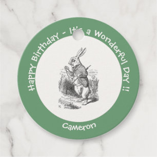 Alice in Wonderland White Rabbit Birthday Party Bedankjes Labels