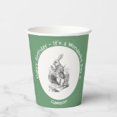 Alice in Wonderland White Rabbit Birthday Party Papieren Bekers (Achterkant)