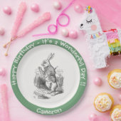 Alice in Wonderland White Rabbit Birthday Party Papieren Bordje (Feest)