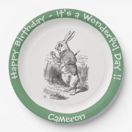 Alice in Wonderland White Rabbit Birthday Party Papieren Bordje