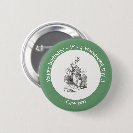 Alice in Wonderland White Rabbit Birthday Party Ronde Button 5,7 Cm