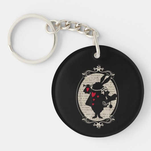 Alice in Wonderland White Rabbit  boek Sleutelhanger (Voorkant)