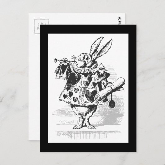  Alice in Wonderland White Rabbit Briefkaart (Voorkant / Achterkant)