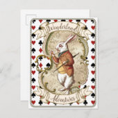 Alice in Wonderland White Rabbit Briefkaart (Voorkant / Achterkant)