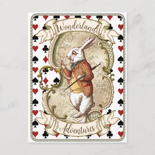 Alice in Wonderland White Rabbit Briefkaart (Voorkant)