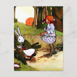 Alice in Wonderland White Rabbit Briefkaart