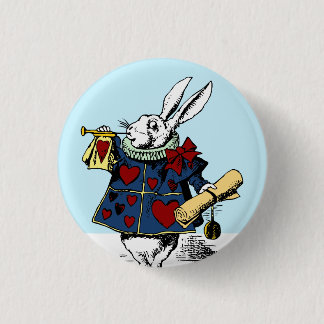Alice in Wonderland White Rabbit Button Style #1