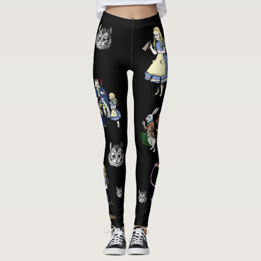 Alice in Wonderland White Rabbit Cheshire Cat Leggings (Voorkant)