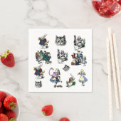 Alice in Wonderland White Rabbit & Cheshire party Servet (Insitu)