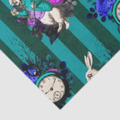Alice in Wonderland White Rabbit Clock Decoupage Tissuepapier (Detail)