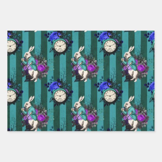 Alice in Wonderland White Rabbit Clock Inpakpapier Vel (Voorkant)
