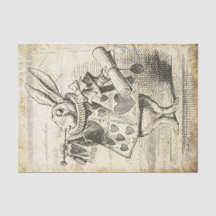  Alice in Wonderland White Rabbit Decoupage Tissuepapier