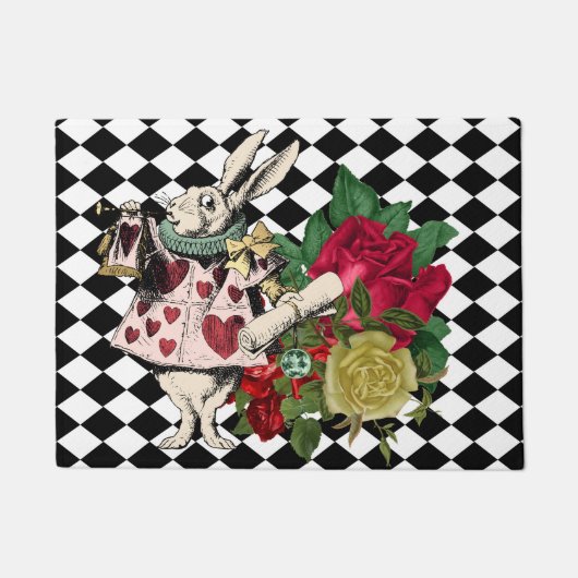  Alice in Wonderland White Rabbit Deurmat (Voorkant)