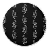 Alice in Wonderland White Rabbit en Alice Pattern Keramische Knop (Voorkant)