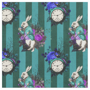 Alice in Wonderland White Rabbit en Clock Stof