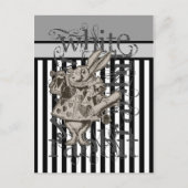 Alice in Wonderland White Rabbit Grunge Briefkaart (Voorkant)