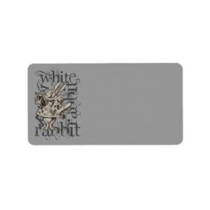 Alice in Wonderland White Rabbit Grunge Etiket