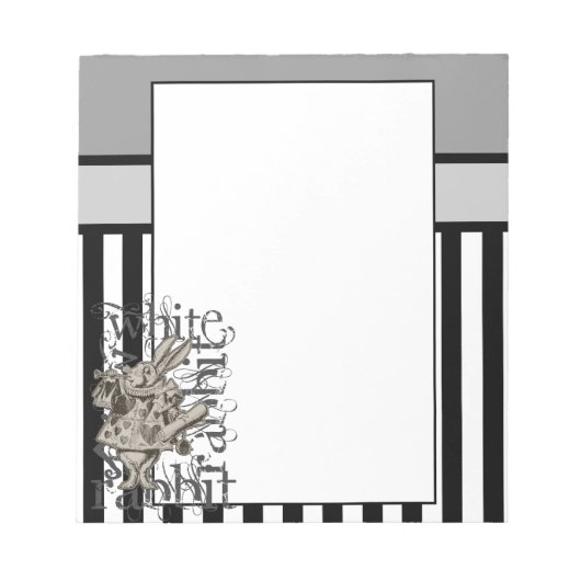Alice in Wonderland White Rabbit Grunge Notitieblok (Voorkant)