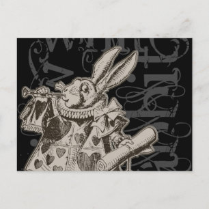Alice in Wonderland White Rabbit Grunge (Single) Briefkaart