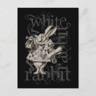 Alice in Wonderland White Rabbit Grunge (Single) Briefkaart