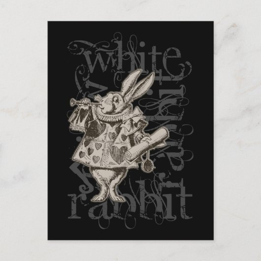 Alice in Wonderland White Rabbit Grunge (Single) Briefkaart (Voorkant)