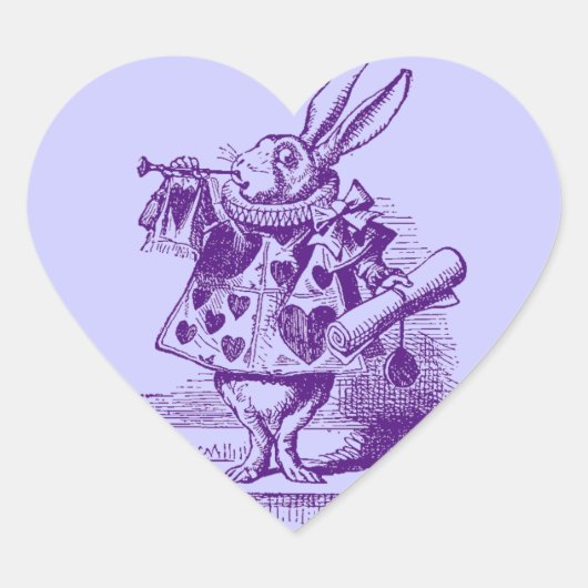 Alice in Wonderland White Rabbit Hart Sticker (Voorkant)